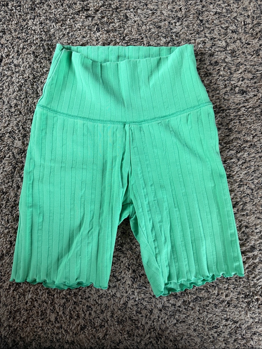 aerie Ribbed High-Rise Mint Green Bike Shorts